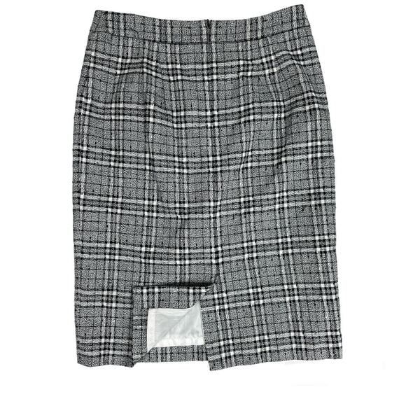 Pendleton Black & White Plaid Mini Pencil Skirt 100% Cotton - Picture 3 of 8
